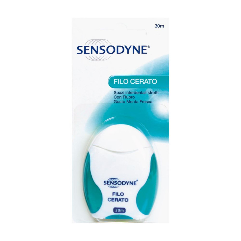 Sensodyne Filo Interdentale Cerato con Fluoro Gusto Menta Fresca 30m