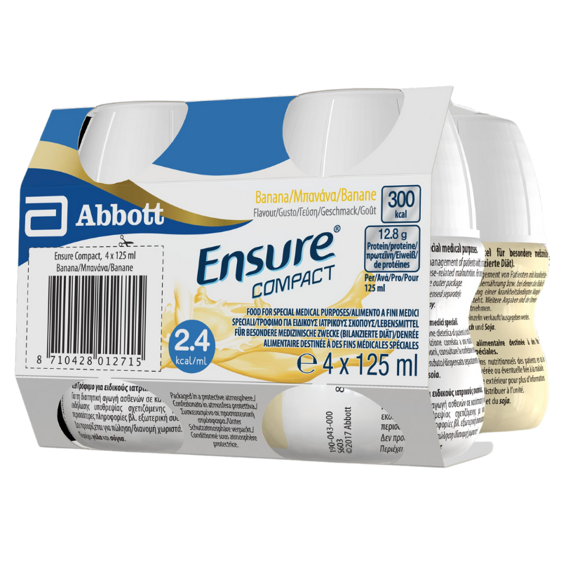 Ensure Compact Alimento a Fini Medici Speciali Ipercalorico e Proteico Banana 4x125ml