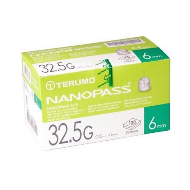 Nanopass Ago Per Penna Insulina 32.5G 6 mm 100 Pezzi