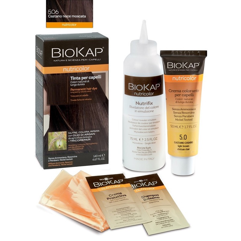 Biokap Nutricolor 5.06 Tinta Per Capelli Castano Noce Moscata