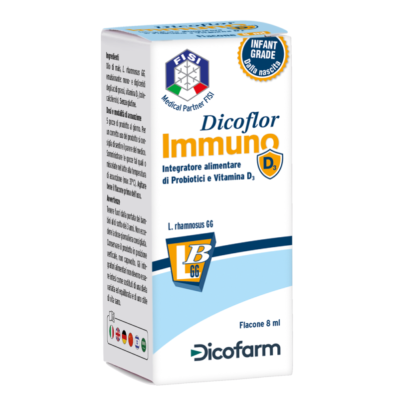 DicoFlor Immuno D3 Integratore di Vitamina D e Probiotici 8 ml