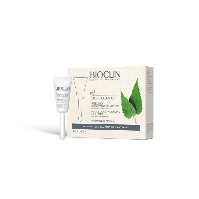 Bioclin Bio-Clean Up Peeling Igienizzante Tutti i Tipi Di Capelli 6 Flaconcini
