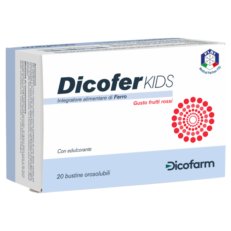 Dicofer Kids - Integratore alimentare di Ferro - 20 bustine orosolubili