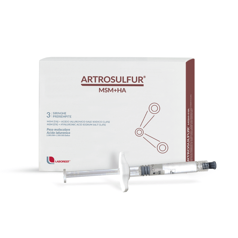 Artrosulfur MSM + HA - 3 siringhe preriempite a base di Acido Ialuronico - 32 mg - 2 ml