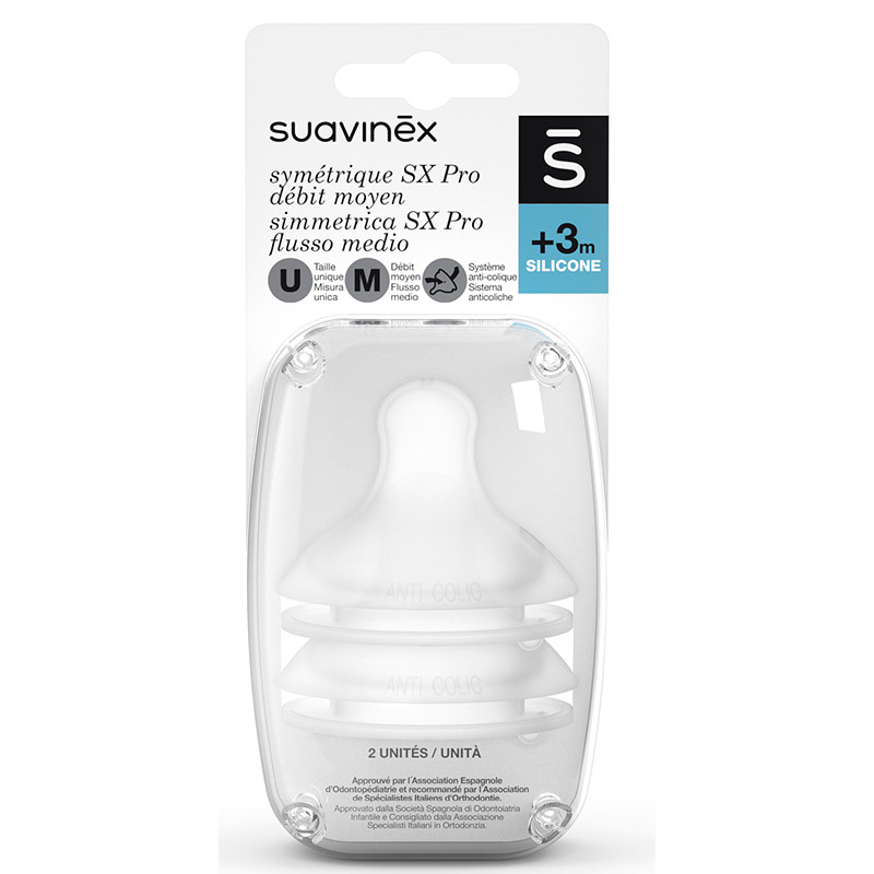 SUAVINEX TETTARELLA SIL SX PRO FIS FLUSSO MEDIO 2P 3M+