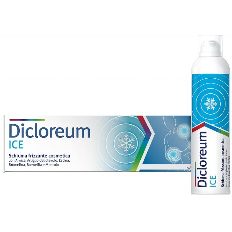 Dicloreum ICE Schiuma Frizzante 150ml - Affaticamento, dolori muscolari, dolori articolari, contusioni e piccoli traumi