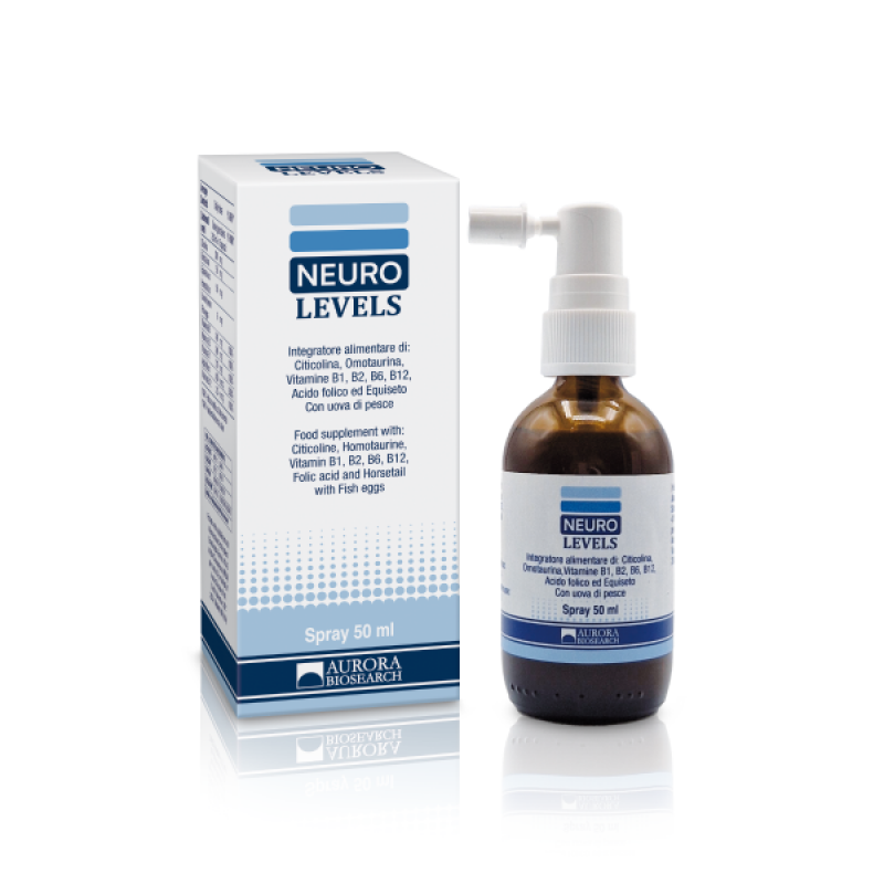 Neuro Levels Spray 50ml - integratore alimentare per contrastare il decadimento cognitivo lieve, stress cronico ed esaurimento nervoso