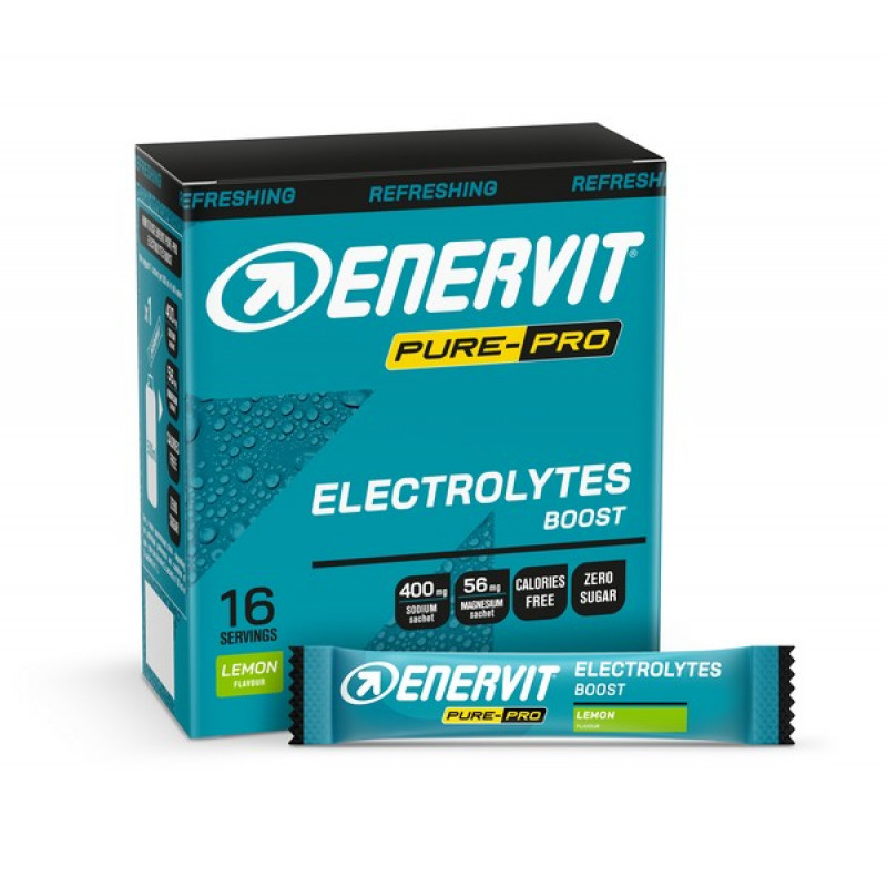 Enervit Pure Pro Electrolytes Boost - Limone - Astuccio da 16 buste