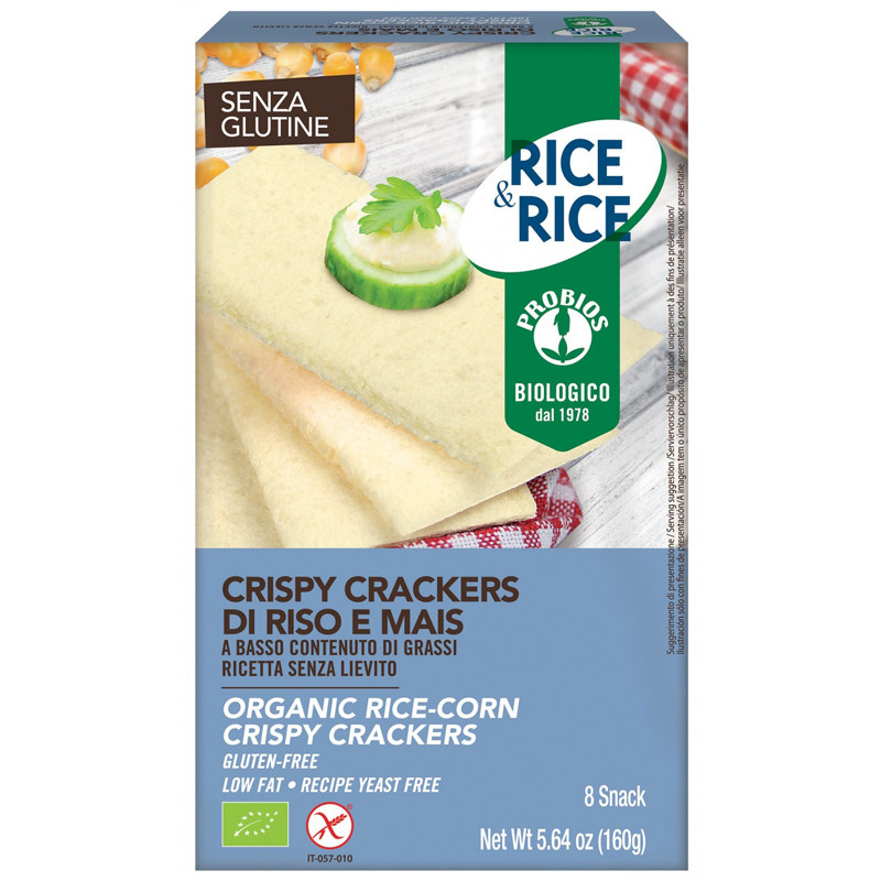 Rice&Rice Crispy Crackers di Riso e Mais Biologici Senza Glutine 160 g