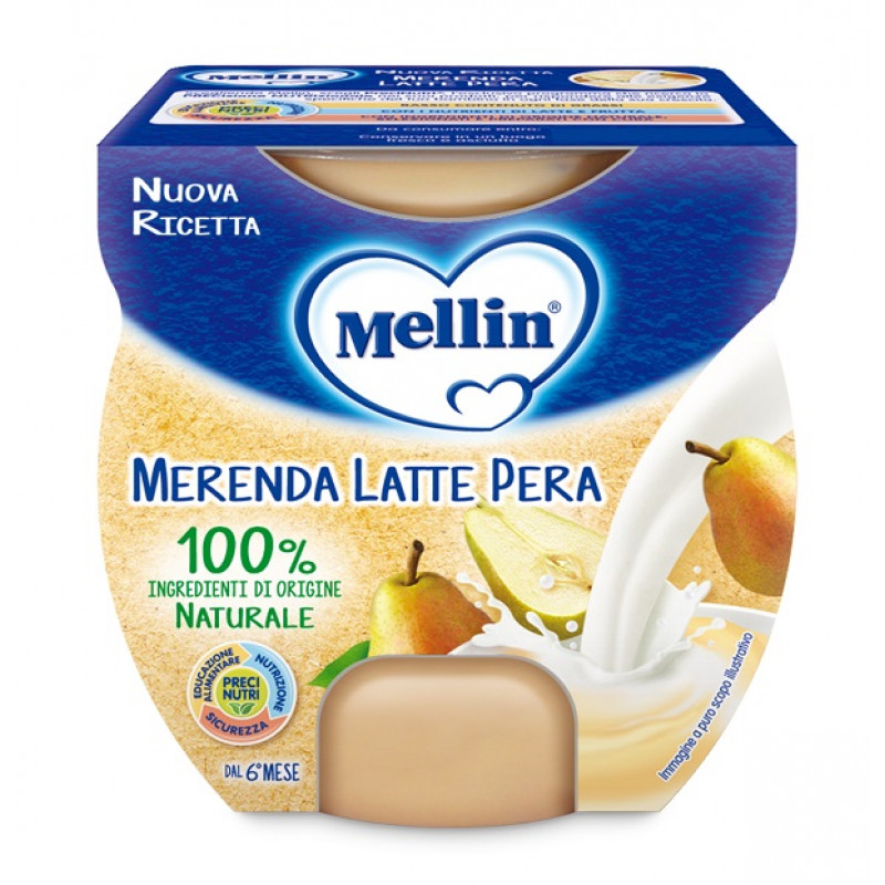 Mellin Merenda Latte E Pera 2 x 100 g