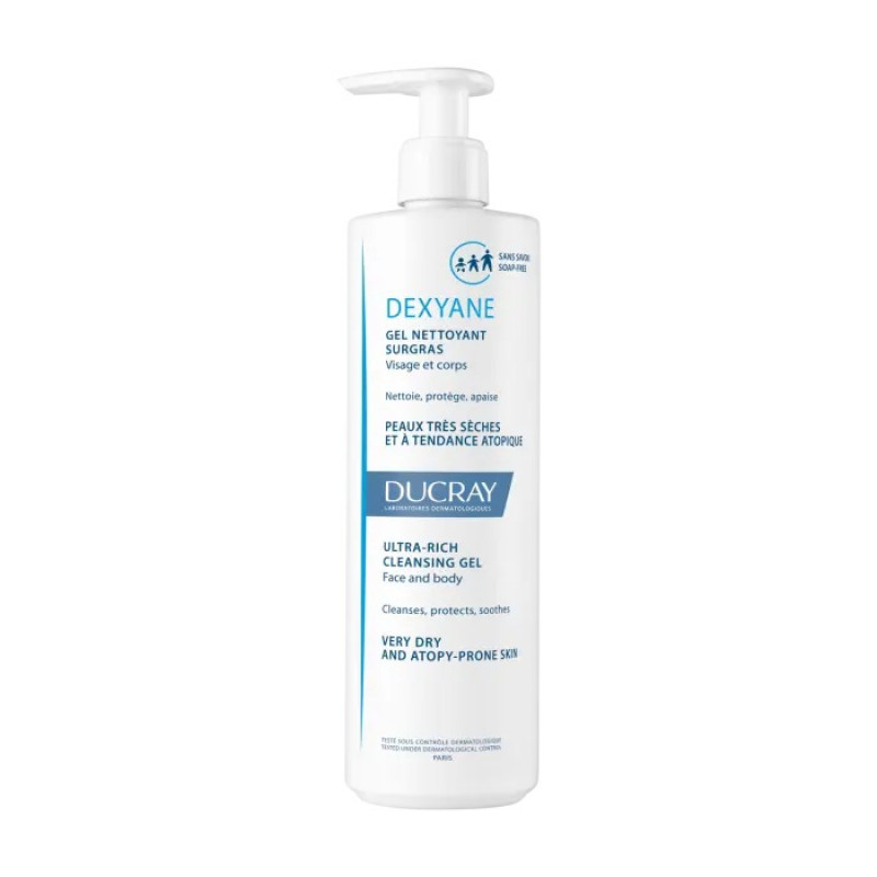 Ducray Dexyane Gel Detergente Surgras Pelle Atopica Viso e Corpo 400 ml
