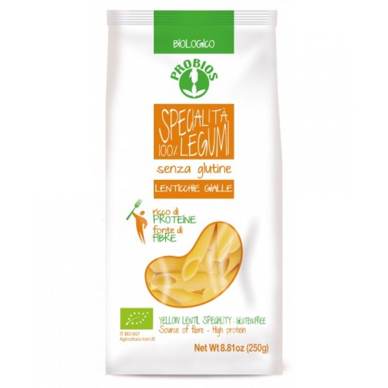 Probios Penne 100% Lenticchie Gialle Biologico 250g