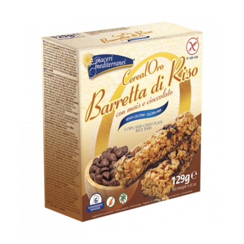 Piaceri Mediterranei CerealOro Barretta di Riso con Mais e Cioccolato Senza Glutine 6x21,5 g