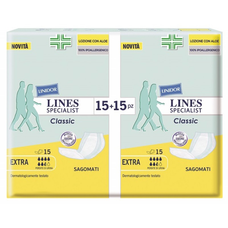 Lines Specialist Sagomato Extra Pannolone Per Incontinenza 30 Pezzi