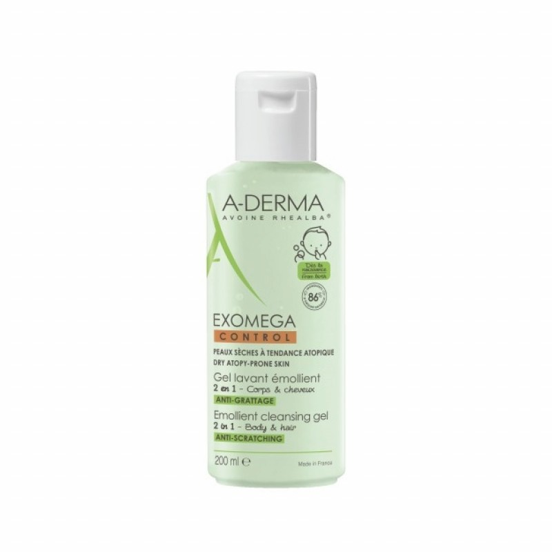 A-DERMA EXOMEGA CONTROL Gel Detergente Emolliente 2 in 1 200mL