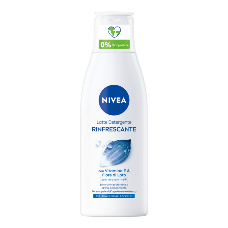 Nivea Latte Detergente Rinfrescante 200 ml, Latte detergente viso idratante e delicato