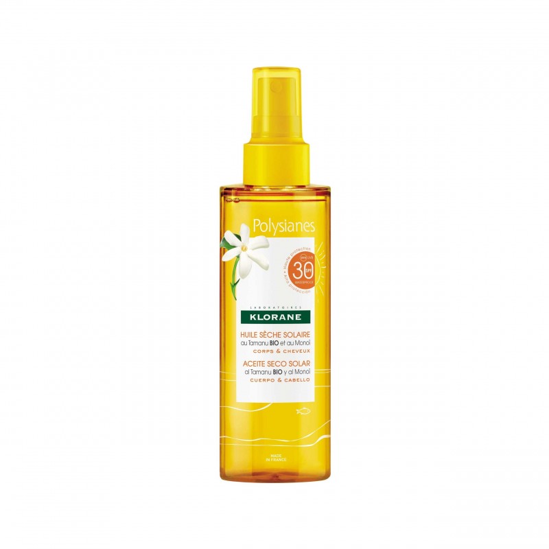 KLORANE OLIO SECCO SOLARE Protezione Corpo e Capelli al Tamanu Bio e al Monoï 150ml