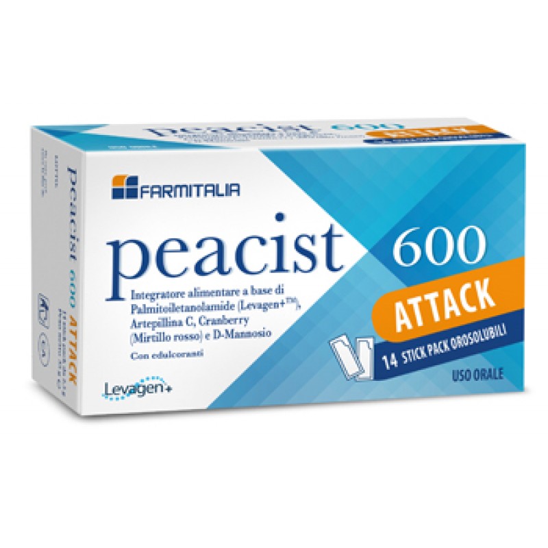 Peacist 600 Attack Integratore per Cistite e Vie Urinarie 14 Buste