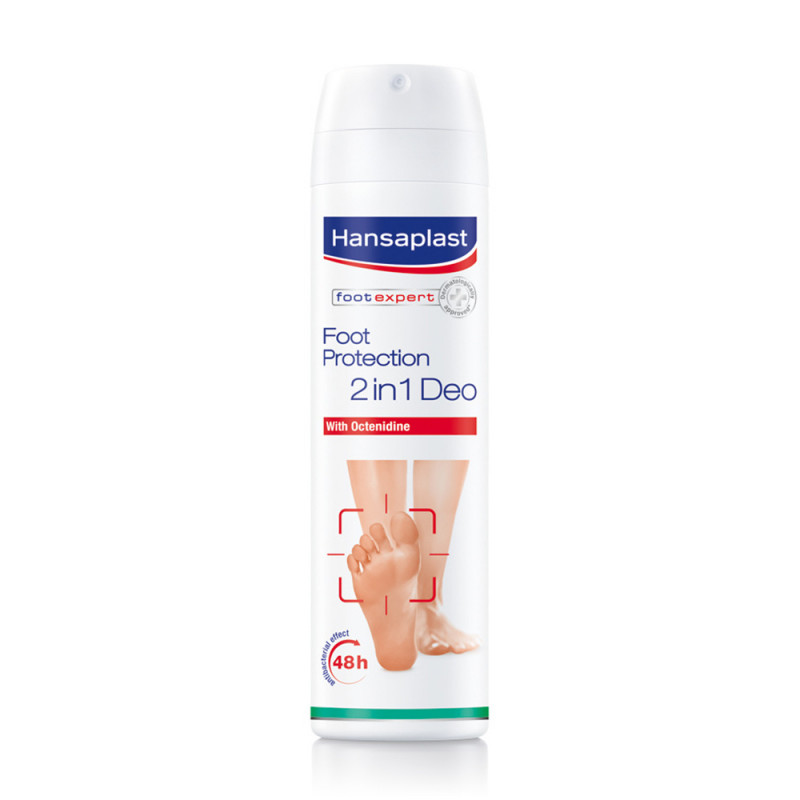 Hansaplast Deodorante Foot Protection 2in1 150 ml, Deodorante piedi spray senza alluminio