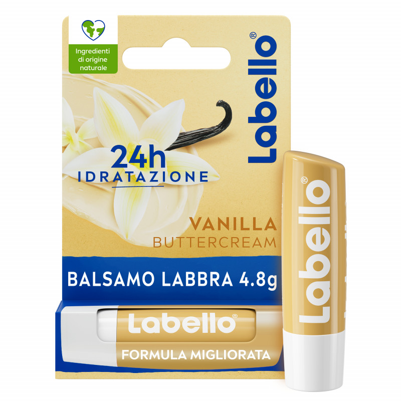 Labello Vanilla Buttercream 4.8 g, Burrocacao labbra idratante con profumazione alla Vaniglia