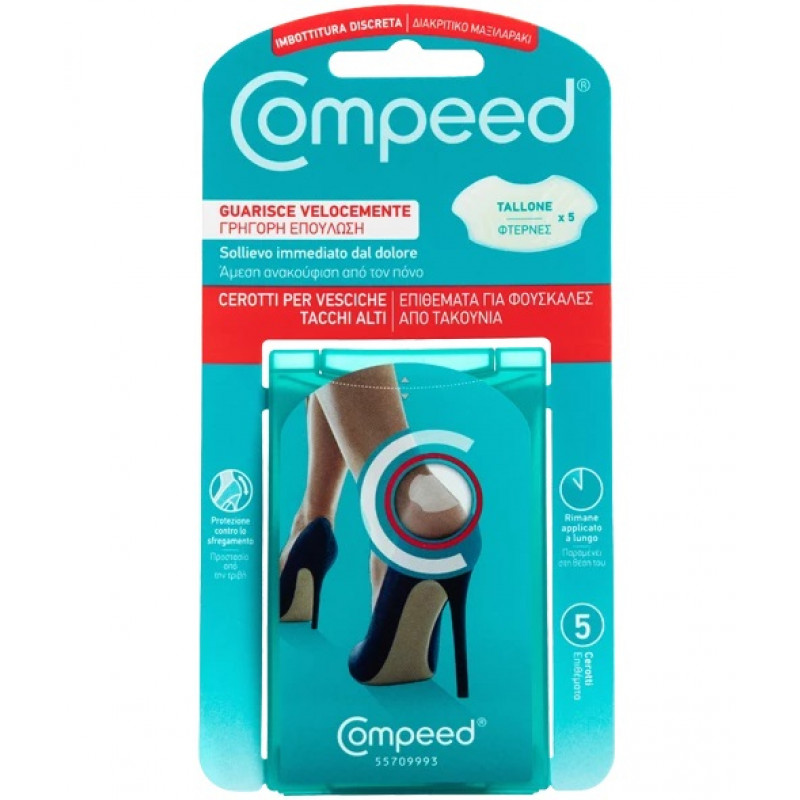 Compeed Cerotti Per Vesciche, A Lunga Durata E Guarigione Veloce - Ideali Per Tacchi Alti, 5 Cerotti