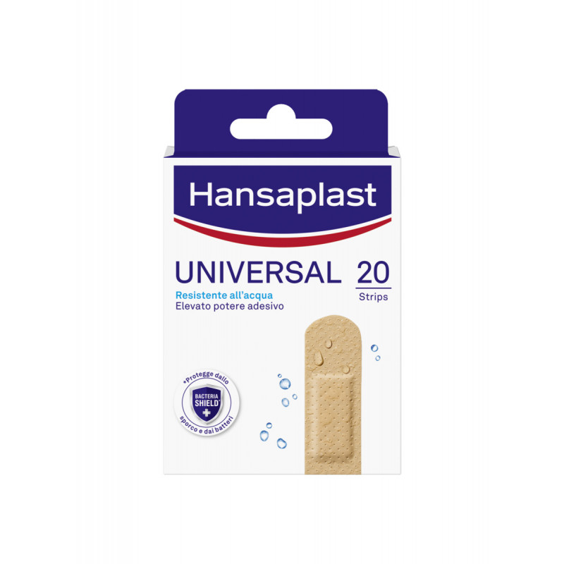 Hansaplast Cerotti Universal, Impermeabili e traspiranti per tutte le ferite, 20 pezzi da 19 x 72 mm
