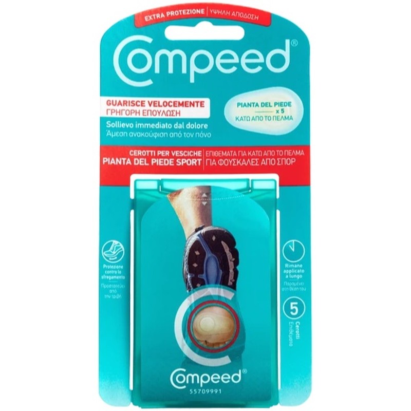 Compeed Vesciche Pianta Piedi, 5 Pezzi - 216 Ml