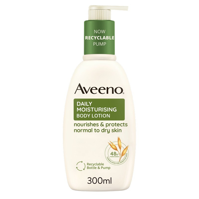 Aveeno, Crema Idratante Corpo, Daily Moisturizing, per Pelli Normali e Pelli Secche, Avena Colloidale Prebiotica, Senza Profumo, 300ml