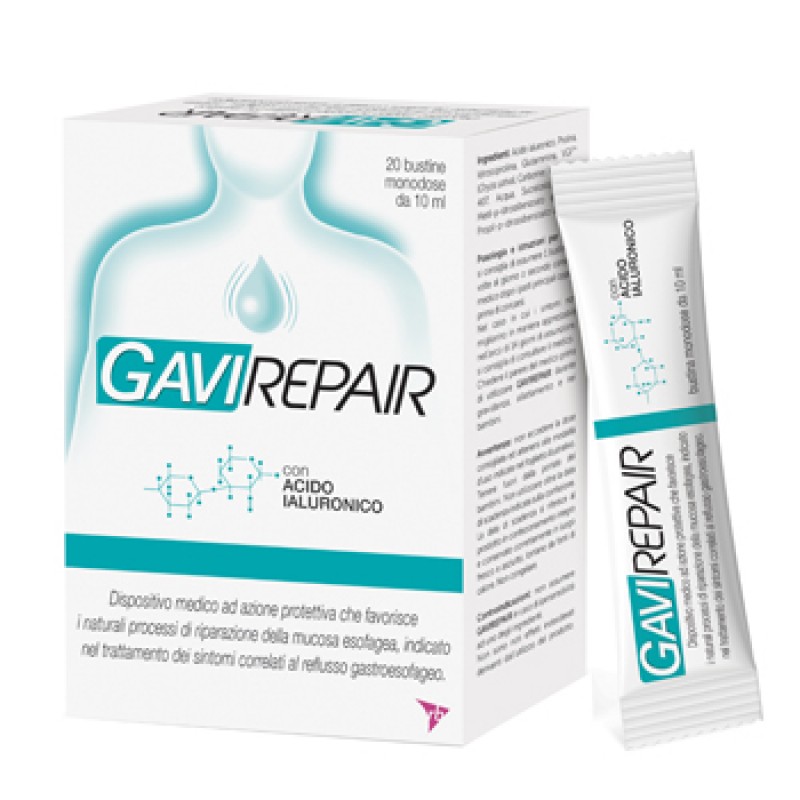 GAVIREPAIR 20 BUSTE 10 MG contro sintomi del reflusso gastroesofageo, bruciore e acidità di stomaco