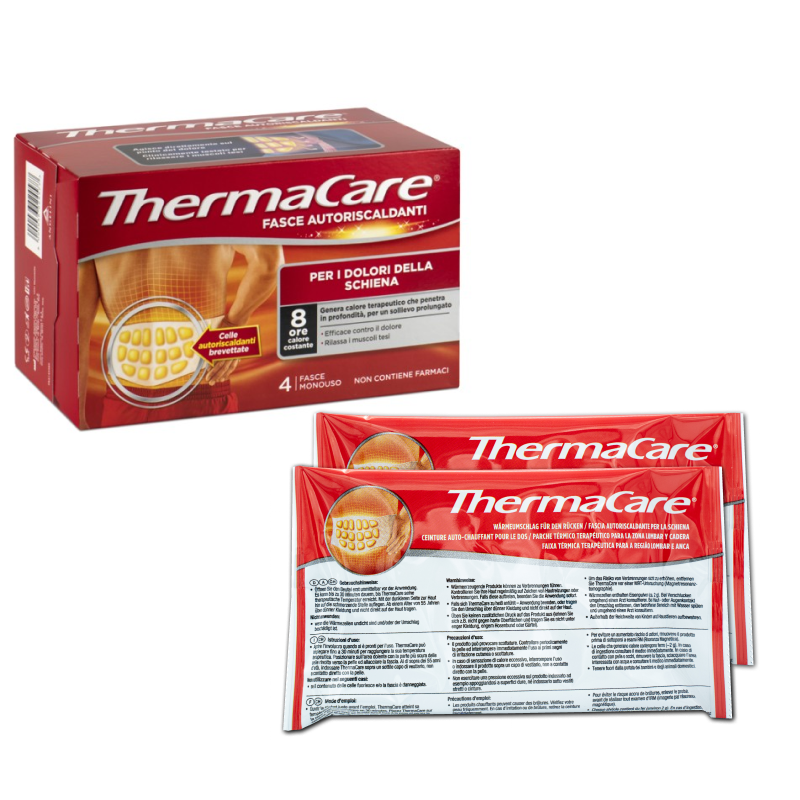 ThermaCare Fasce autoriscaldanti per dolori alla schiena 4 pezzi