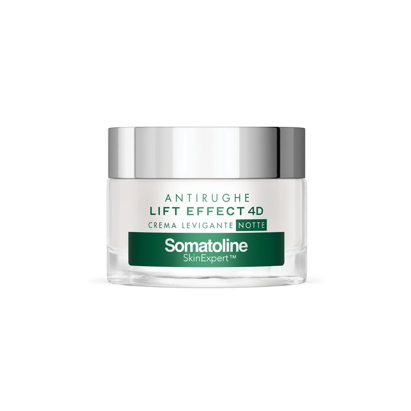 Somatoline SkinExpert, Lift Effect 4D Crema Levigante Notte, Trattamento Viso Anti-età, Acido Ialuronico 50ml