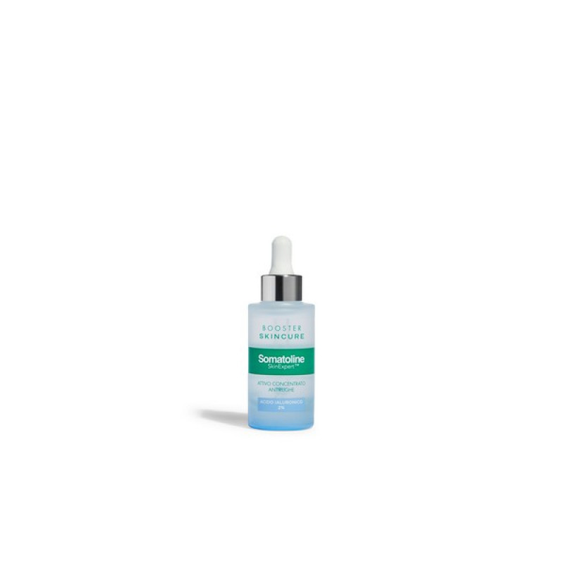 Somatoline SkinExpert, Skincure Booster Antirughe Acido Ialuronico 2%, Siero Viso Anti-età, Acido Ialuronico 30ml