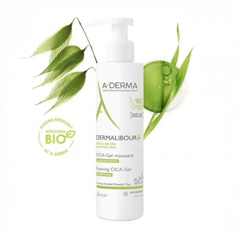A-DERMA DERMALIBOUR + CICA Gel Detergente Purificante 200mL