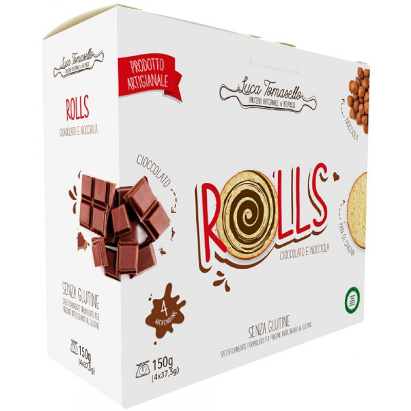 L TOMASELLO Merendina Rolls Cioccolato Nocciola 150g