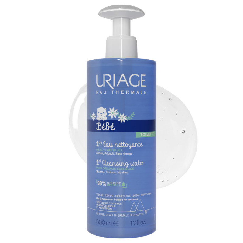 URIAGE Baby detergente corpo senza risciacquo per lenire, ammorbidire e proteggere la pelle delicata del bambino 500ML