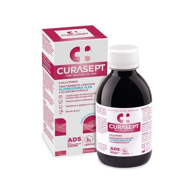 Curasept ADS Clorexidina 0,20% + Clorobutanolo Collutorio Trattamento Lenitivo 200 ml