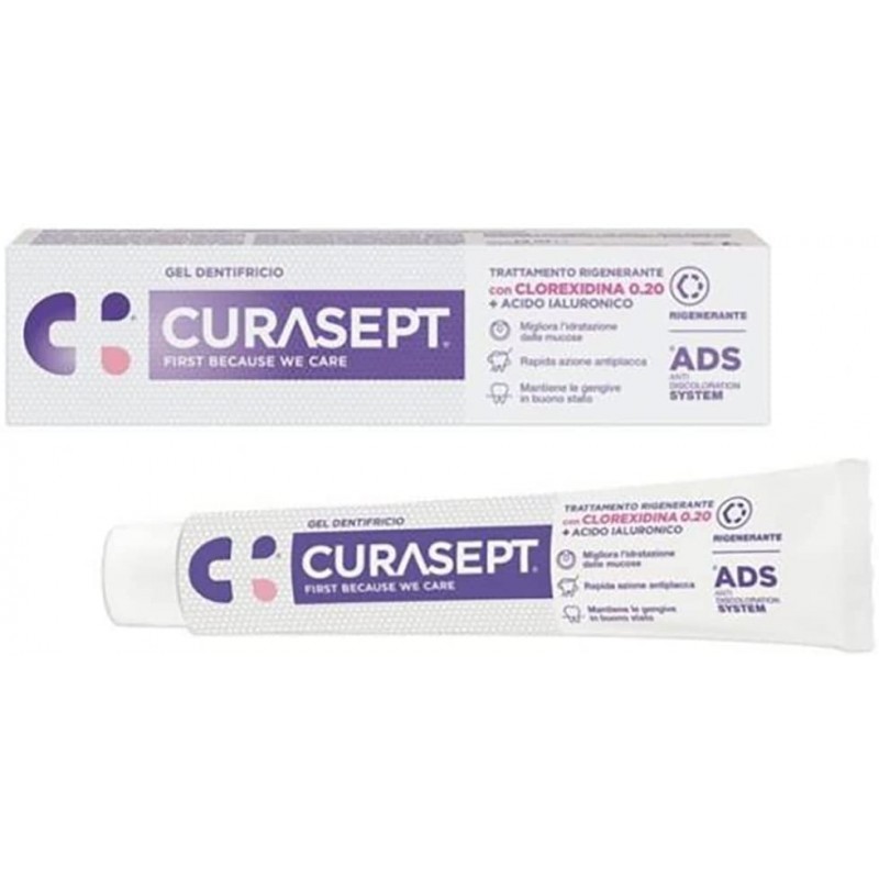 Curasept Dentifricio ADS Clorexidina 0,20 + Acido Ialuronico Collutorio Trattamento Rigenerante 75ml