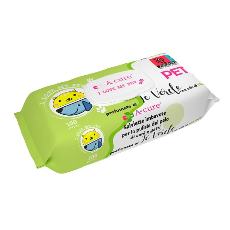 A+CURE PET SALV TE VERDE 100PZ