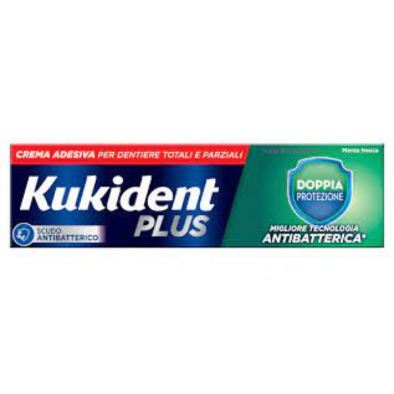 Kukident Plus Doppia Protezione Crema Adesiva protesi Dentali 40 g