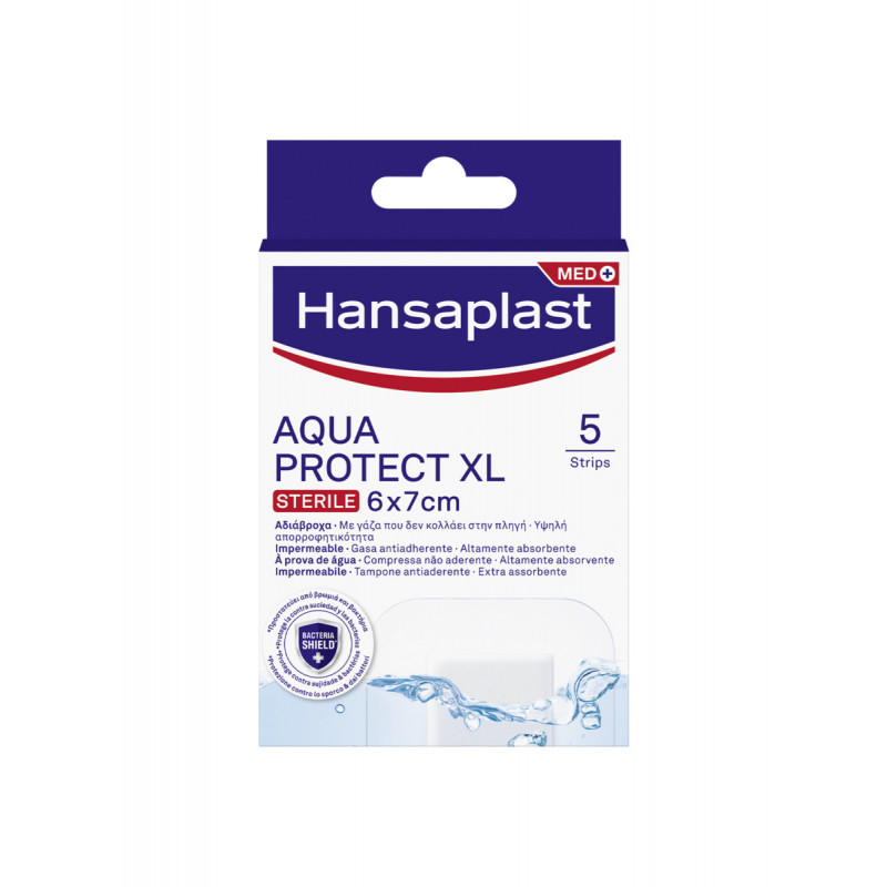 Hansaplast Cerotti Aqua Protect XL, Cerotti impermeabili per grandi ferite, 5 pezzi da 6 x 7 cm