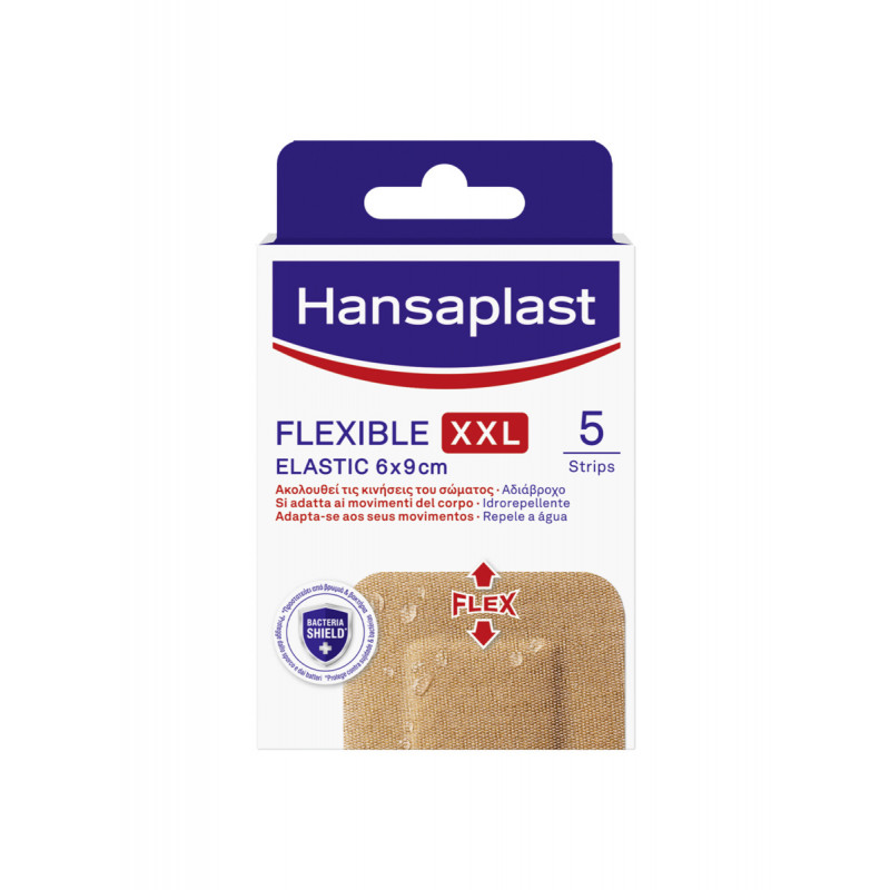 Hansaplast Cerotti Flexible XXL, Cerotti medicazione elastici per articolazioni, 5 pezzi da 6 x 9 cm