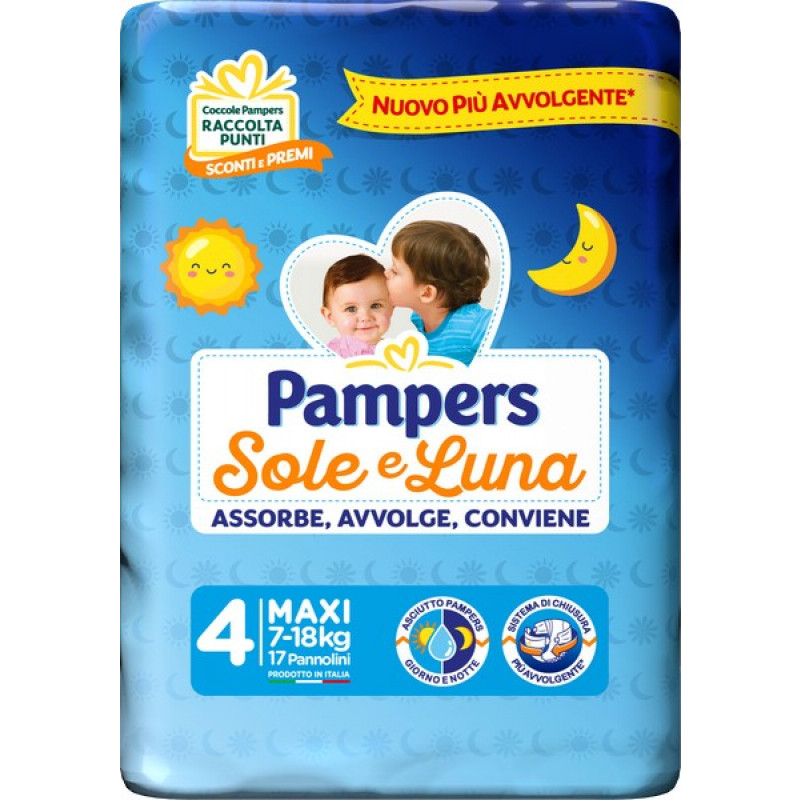 PAMPERS SOLE&LUNA MAXI - 17pezzi Taglia 4