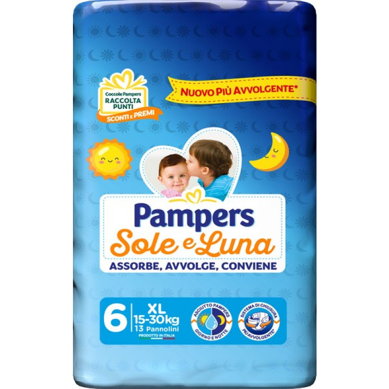 PAMPERS Sole&Luna - 13 pannolini Taglia 6 dai 15 ai 30 Kg