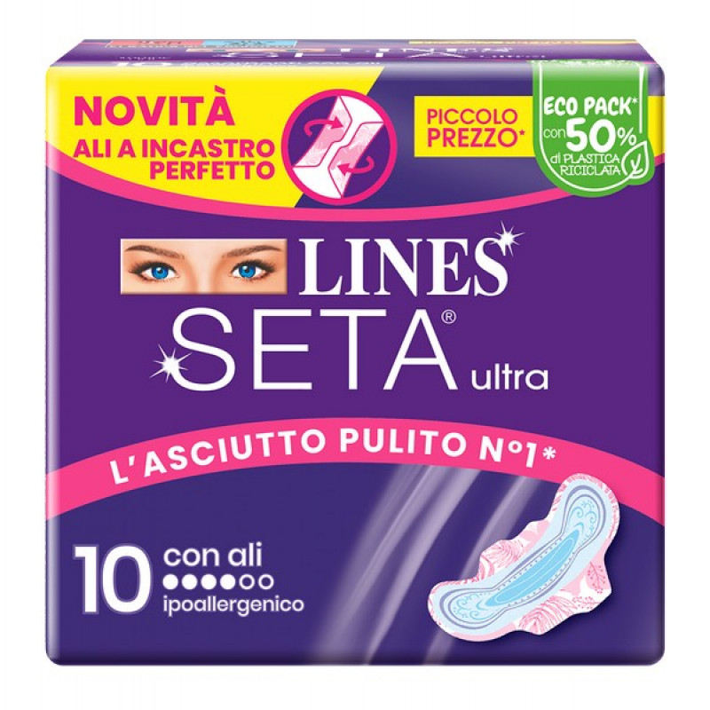 LINES SETA ULTRA ALI - ASSORBENTI NOTTE E FLUSSO ABBONDANTE 10PZ