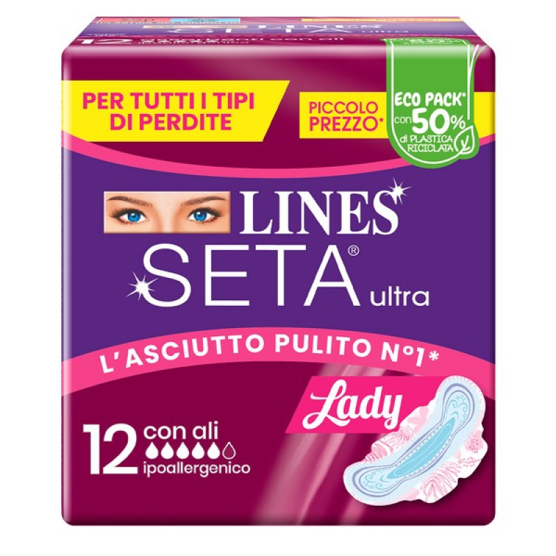 LINES SETA ULTRA LADY ALI - ASSORBENTI FLUSSO ABBONDANTI E NOTTE - 12pz