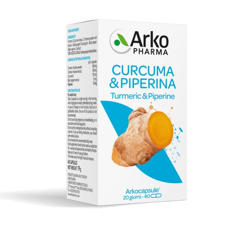 Arkocapsule Curcuma+Piperina BIO 40capsule