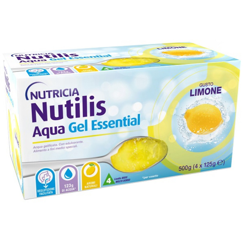 NUTILIS Aqua Gel Limone - alimento a fini speciali indicato per il trattamento alimentare dei soggetti con problemi di deglutizione associati a disfagia 4PZ