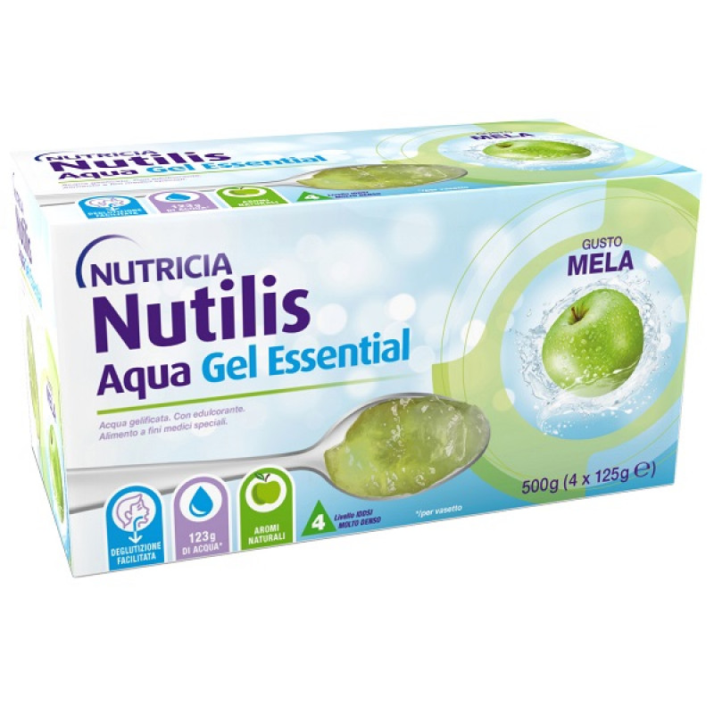 NUTILIS Aqua Gel Mela - alimento a fini speciali indicato per il trattamento alimentare dei soggetti con problemi di deglutizione associati a disfagia 4PZ