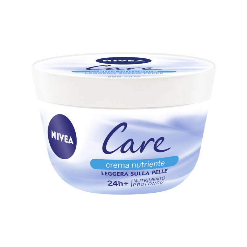 Nivea Care Crema Nutriente 200 ml, Crema idratante corpo, viso e mani per un nutrimento profondo 24h