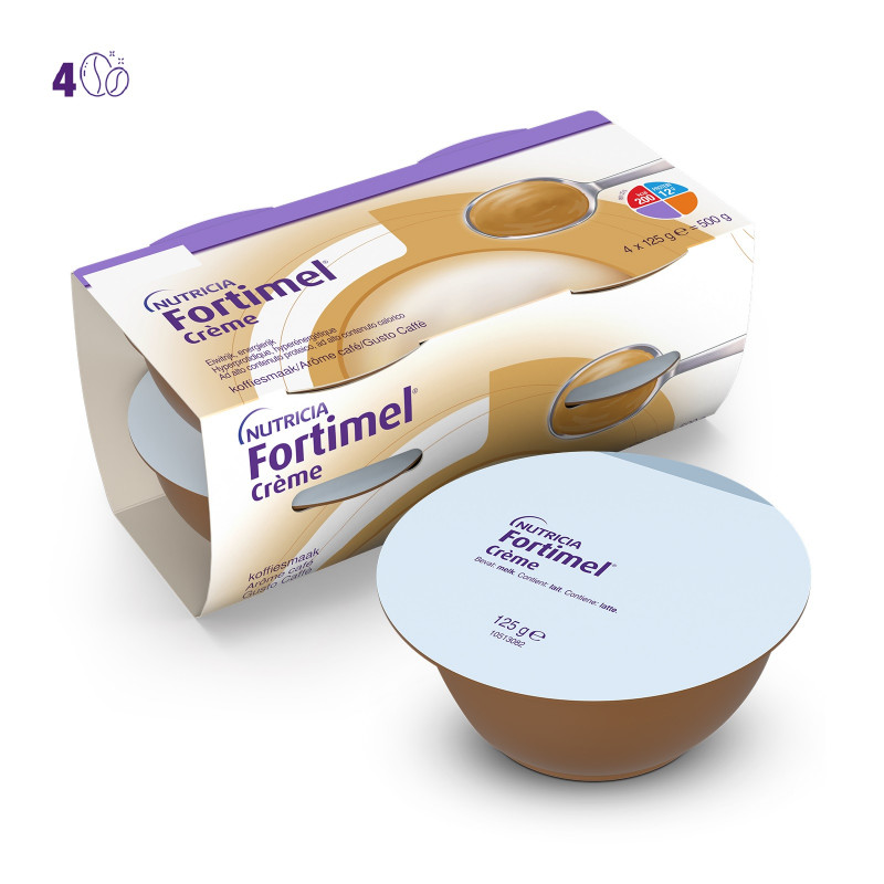 Nutricia Fortimel Creme, Gusto Caffè, Ipercalorico e Iperproteico, 4x125ml